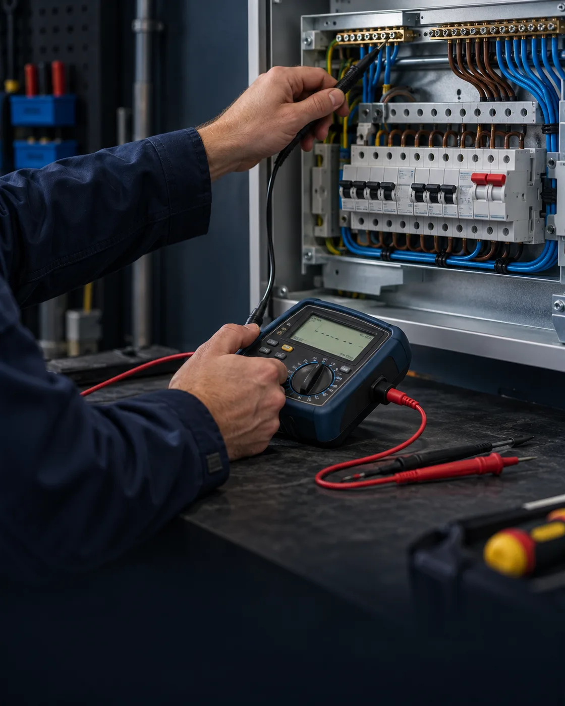 Electrical inspection equipment and testing at a consumer unit